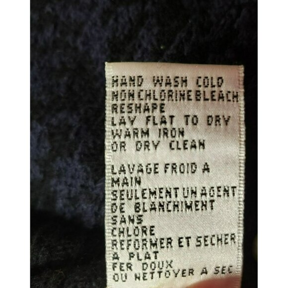 Talbots Floral Embroidered Cardigan Sweater, size L, Black w Red flowers, button - Picture 10 of 10